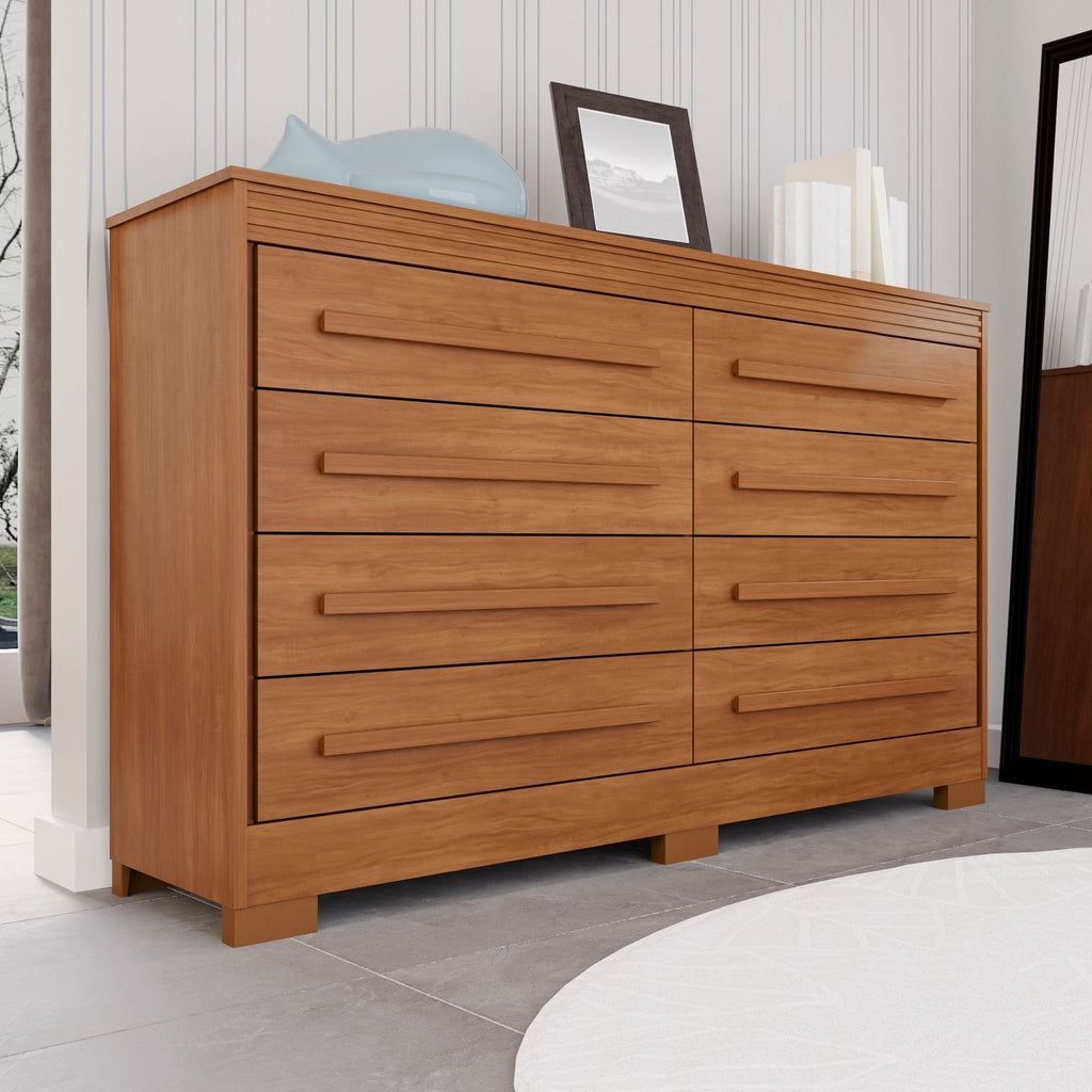 Cômoda para Quarto 8 Gavetas Diamante Espresso Móveis Marrom/Cinamomo