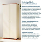 Conjunto Sala Ananda Rack e Armário Madeira Maciça Off White/Mel CabeCasa MadeiraMadeira