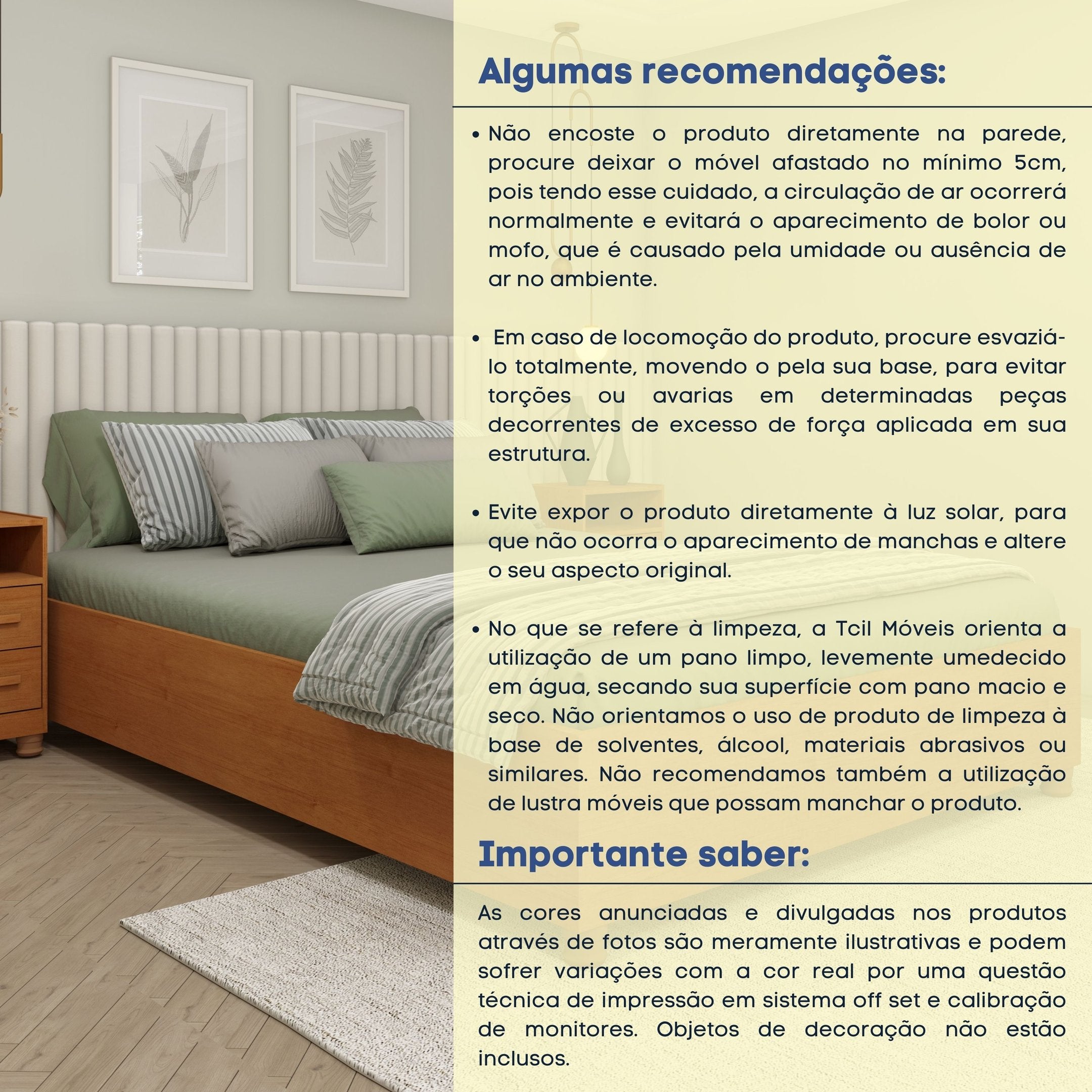 Cama Casal Mônaco MDP 193cm x 144cm Tcil Móveis Branco/Neve
