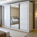 Guarda-Roupa Casal 3 Portas de Correr 6 Gavetas Premium Liv Yescasa MDP Branco