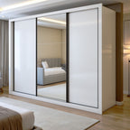 Guarda-Roupa Casal 3 Portas de Correr 6 Gavetas Liv Yescasa 100% MDP Branco