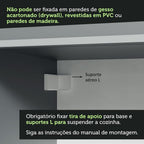 Armário de Cozinha Completa 300cm Suspenso Nice Cinza Madesa 04