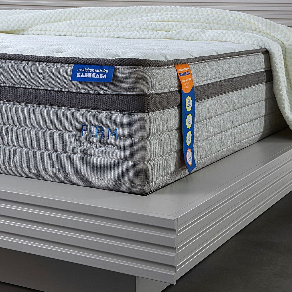 Colchão Casal Mola Ensacada Luna 138x188x31 Cinza/Branco CabeCasa MadeiraMadeira