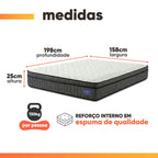 Colchão Queen Ortopédico D33 Euro Pillow Ultra Apolo Espumas 158x198x25cm