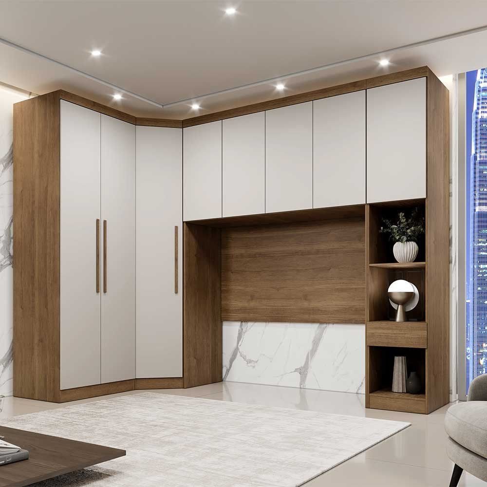 Guarda-Roupa Modulado Casal Safira 008 MDF 8 Portas 4 Gavetas Clic Móveis