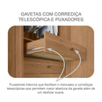 Guarda-Roupa Casal 3 Portas 6 Gavetas com Espelho Vegas Novo Horizonte 100% MDF Branco