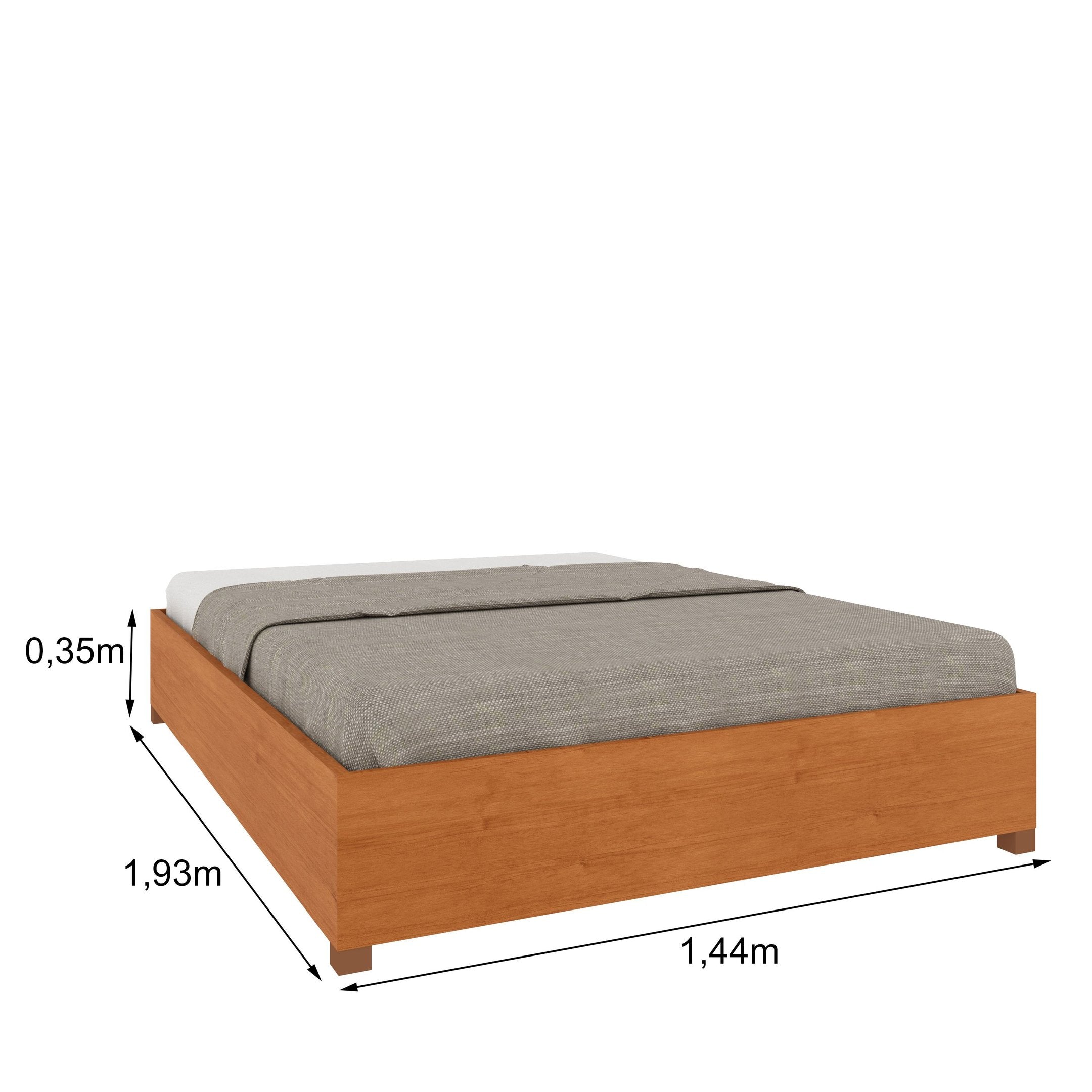 Cama Casal Mônaco MDP 193cm x 144cm Tcil Móveis Branco/Neve