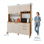 Armário de Cozinha Athenas 6 Portas 2 Gavetas 100% MDF Yescasa