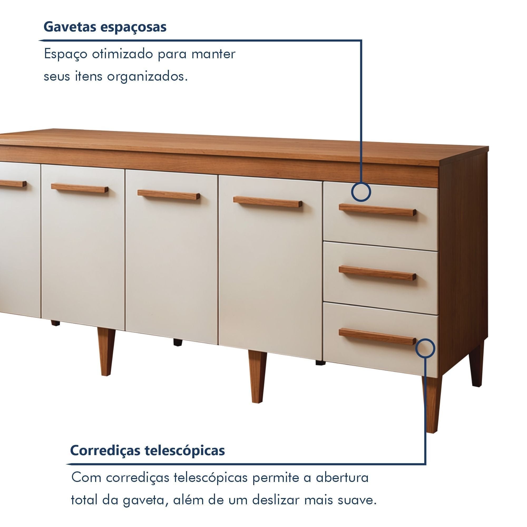 Cozinha Completa Modulada 9 Portas 3 Gavetas Atenas Kaiki Móveis Branco