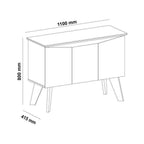 Conjunto Sala de Estar Completa Buffet Oásis e Rack Lumina Bege Off White/Cinamomo Artely