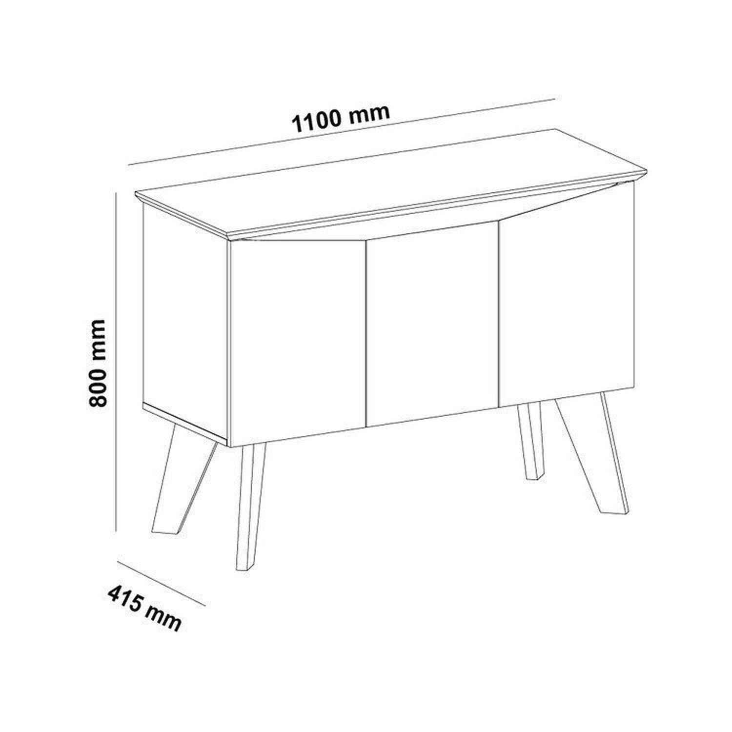Conjunto Sala de Estar Completa Buffet Oásis e Rack Lumina Bege Off White/Cinamomo Artely