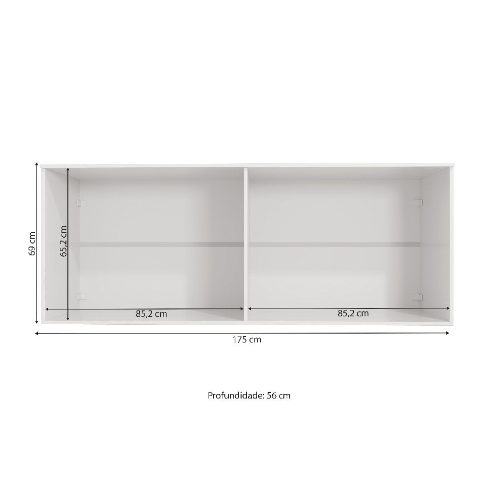 Armário Aéreo Baixo 4 Portas 175cm Modulado Adapt N543 Kappesberg Branco
