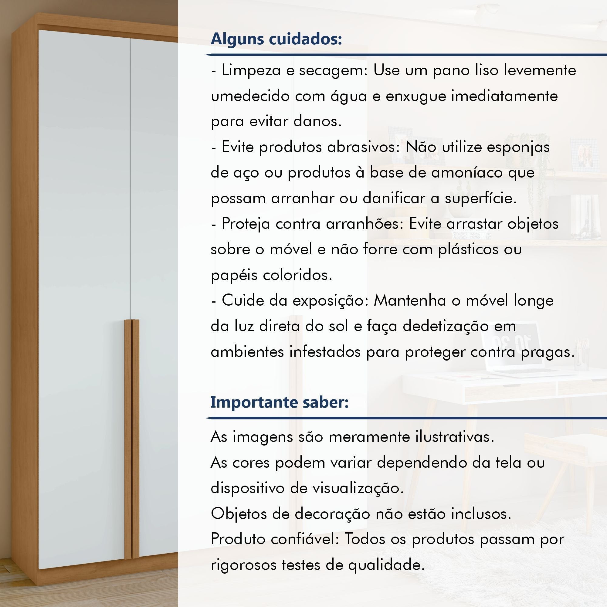 Guarda-Roupa Solteiro 4 Portas 2 Gavetas Alonzo Móveis Lopas 100% MDF Marrom Amêndoa Clean/Branco