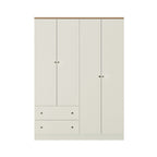 Guarda-Roupa Casal 4 Portas 2 Gavetas Ananda CabeCasa 100% MDF Bege/Offwhite