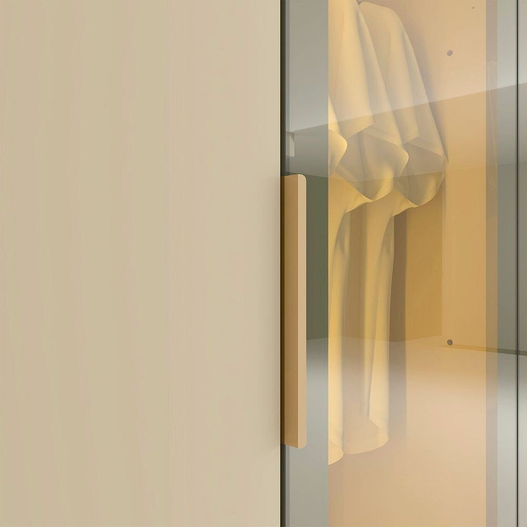 Guarda-Roupa Modulado Reflecta Innova 100% MDF Bege/Off White 339,2cm x 240cm Mod 015 Gelius Móveis