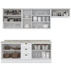 Cozinha Compacta Modulada Emily 5 Peças Espresso Móveis Branco