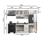 Cozinha Completa Modulada 4 Peças com Balcão para Pia sem Tampo Unna Yescasa Branco