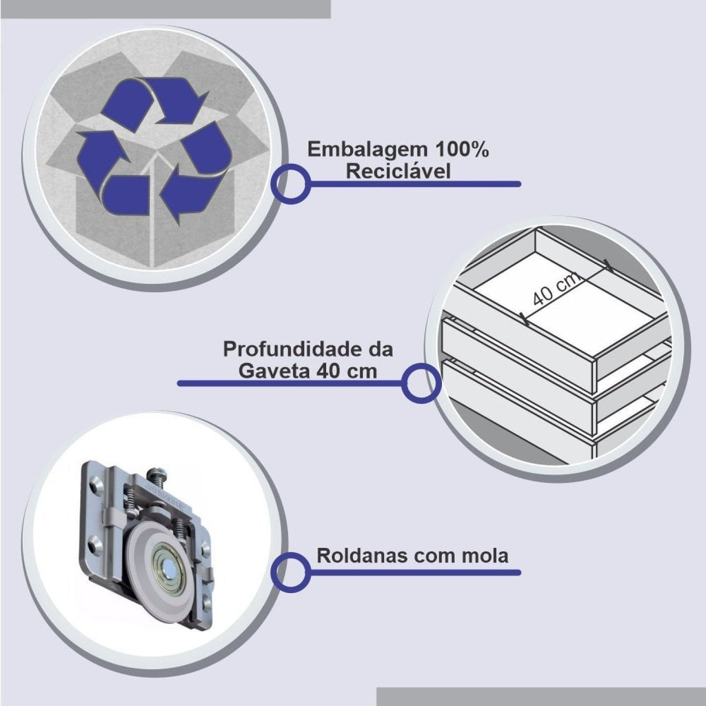 Guarda-Roupa Casal 2 Portas 6 Gavetas Coliseu D Doro 100% MDF Cinamomo/Off White