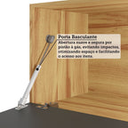 Cozinha Completa Modulada 100% MDF Vicenza Espresso Móveis 6 Peças 12 Portas 4 Gavetas Vidro Amêndoa/Chumbo 354,5x225x47cm