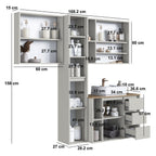 Conjunto para Banheiro Modulado 168cm com 4 Peças Gabinete Suspenso com Cuba Belagavi Art in Móveis Arenas
