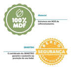 Berço Minicama 4 em 1 Americano 100% MDF Levy Espresso Móveis Bege/Off-White/Amêndoa