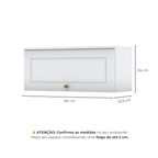 Armário Aéreo 1 Porta Basculante 80cm Emily Espresso Móveis Branco