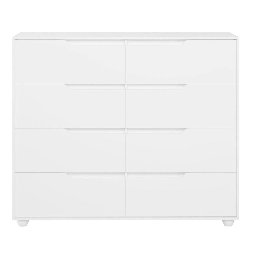 Cômoda 8 Gavetas Doble Albatroz Móveis Branco/Freijó