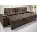 Sofá com Porta Copos e Carregador USB Eureka Velosuede Assento Retrátil e Reclinável NETSOFAS