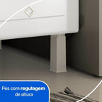 Balcão de Cozinha para Pia em Aço 4 Portas 2 Gavetas com Nichos 180cm Star New Telasul Branco