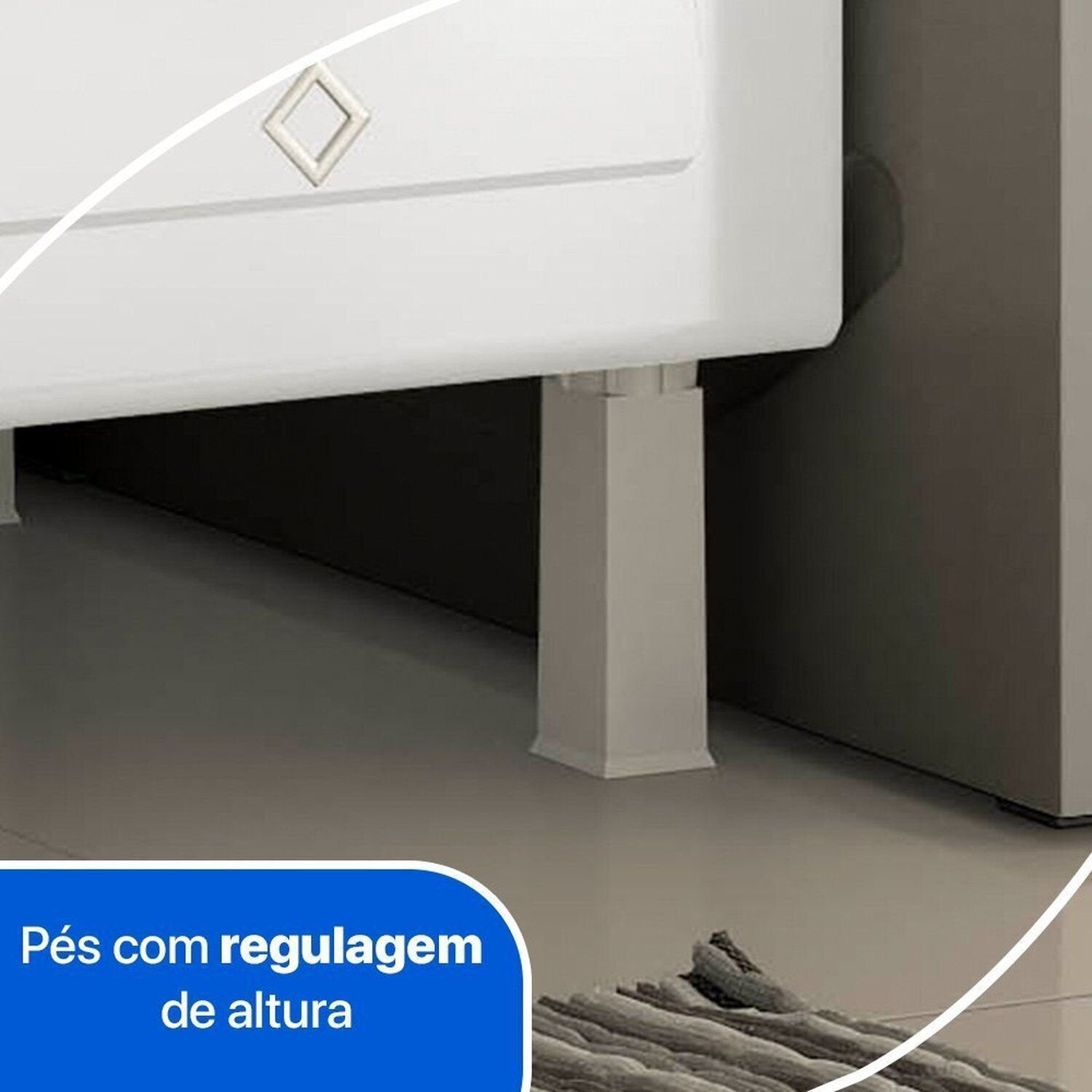 Balcão de Cozinha para Pia em Aço 4 Portas 2 Gavetas com Nichos 180cm Star New Telasul Branco