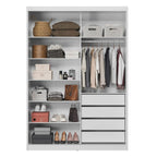 Guarda-Roupa Casal 2 Portas de Correr 4 Gavetas London Demóbile 100% MDF Branco/Amêndola