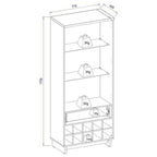 Conjunto Sala de Estar Home Theater Ripado para TV até 82 Polegadas 240cm com LED Cristaleira e Buffet 4 Portas Colibri Marrom Freijó/Off White Matte