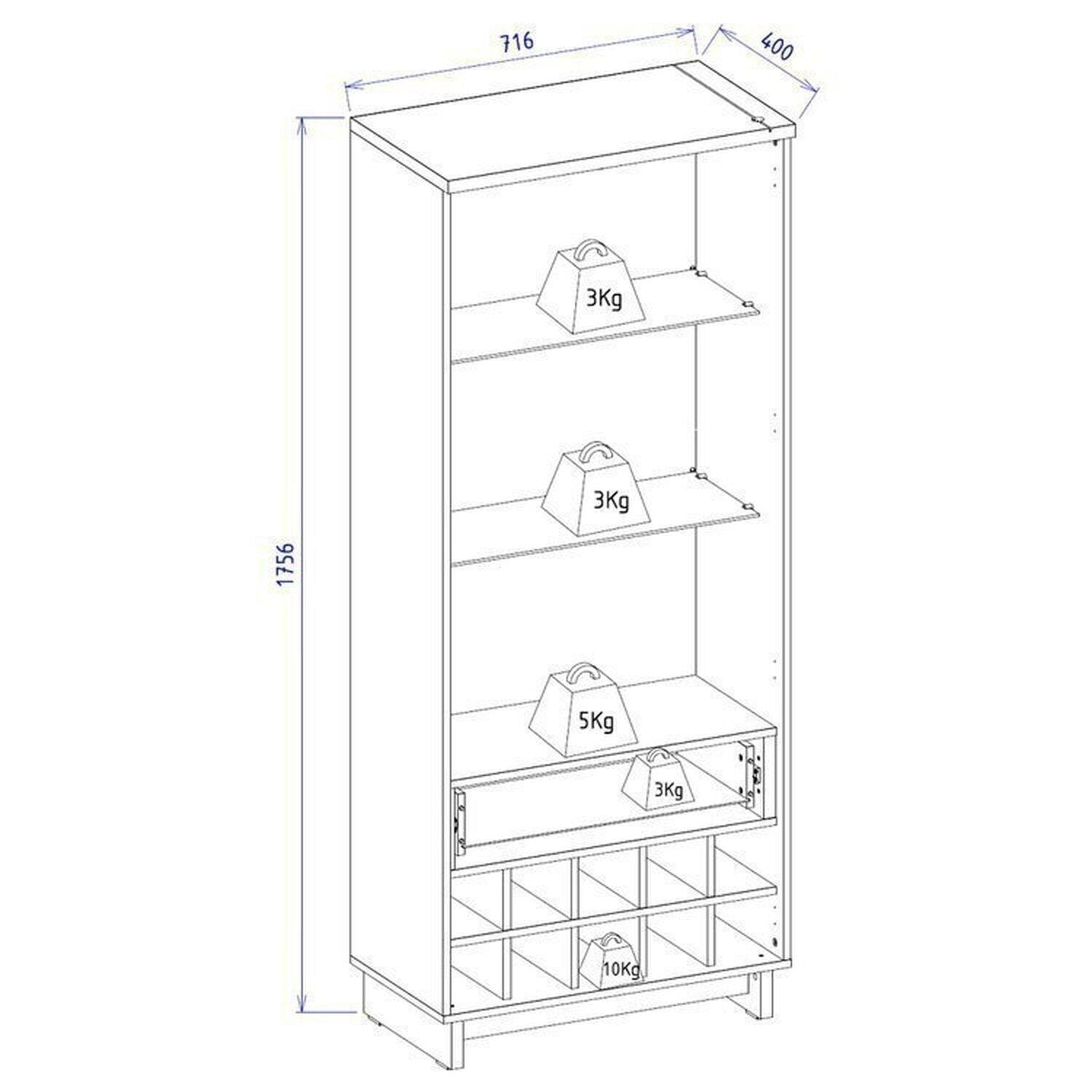 Conjunto Sala de Estar Home Theater Ripado para TV até 82 Polegadas 240cm com LED Cristaleira e Buffet 4 Portas Colibri Marrom Freijó/Off White Matte