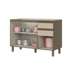 Balcão Pia 2 Gavetas 3 Portas 120cm Connect Henn Cinza/Duna/Cristal