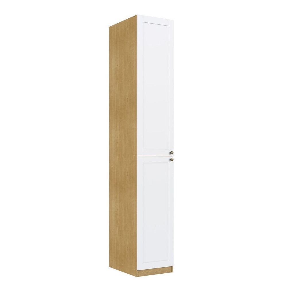 Quarto Infantil Completo 2 Guarda-Roupas e Cômoda 3 Gavetas Modelo Americano Infinity Genialflex Branco/Savana