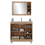 Conjunto para Banheiro Gabinete Suspenso com Cuba e Espelheira Essenza Ozini 80cm Branco