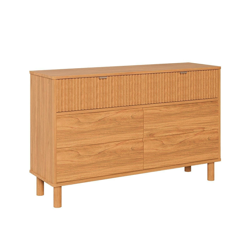 Cômoda 6 Gavetas Oiti Madeira Maciça Pinus 132,8cm CabeCasa MadeiraOriginals Marrom