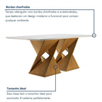 Conjunto Sala de Jantar Mesa Retangular Tampo Vidro/MDF com 8 Cadeiras Genova Smart Plus Cel Móveis