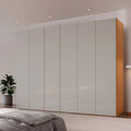 Guarda-Roupa Casal 6 Portas 6 Gavetas Coliseu Moderna Mobília 100% MDF Naturalle/Off White