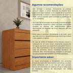 Cômoda 8 Gavetas Orgânica Luna 100% MDF 158cm Yescasa Marrom/Cinamomo