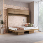 Cama Casal Articulável Horizontal com Portas 140 Hanover Yescasa Marrom/Mel