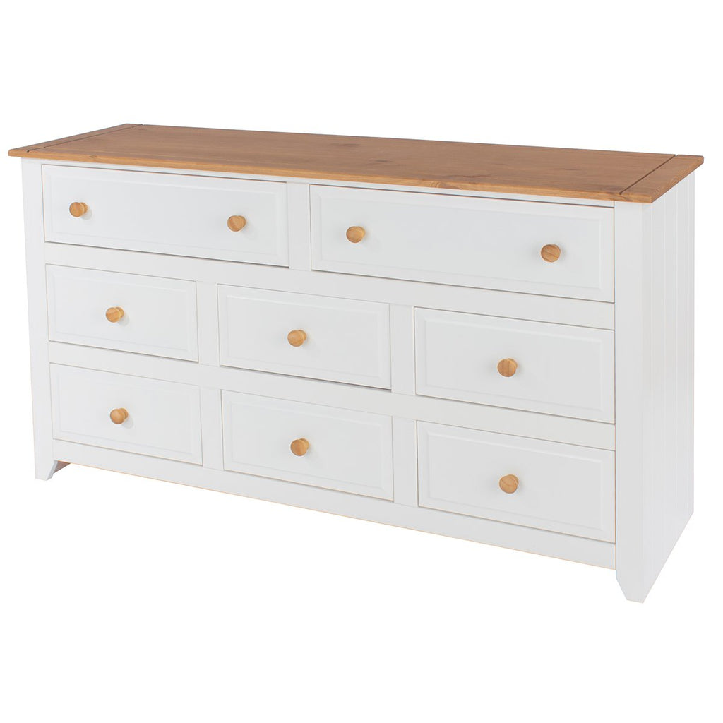 Cômoda Capri 8 Gavetas Madeira Maciça e MDF Pense Dentro da Caixa Branco