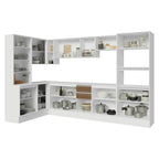 Armário de Cozinha Completo de Canto 100% MDF 447cm Smart Madesa Branco/Rustic/Crema