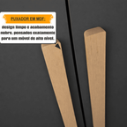 Guarda-Roupa Casal 6 Portas com LED e Vidro Reflecta 5 Gavetas Bélgica RV Móveis