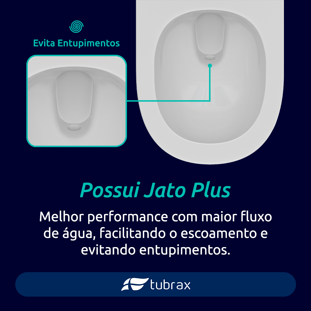 Vaso Sanitário Monobloco Cerâmica Modelo Acies Tubrax Branco VAB0003