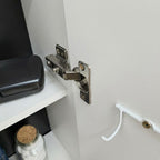 Espelho de Chão Grande Retangular 175x49cm 2 Prateleiras Porta Acessórios Retrô PE2024 Tecno Mobili Branco