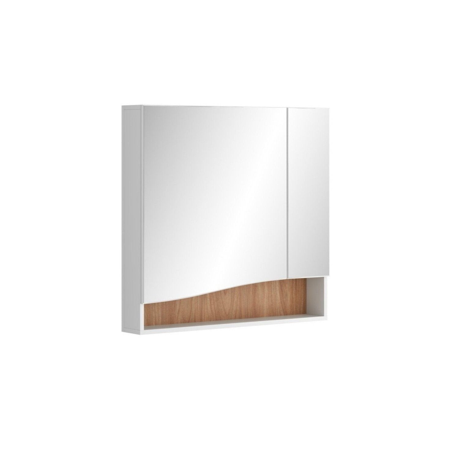 Armário Espelheira para Banheiro 80cm Lille Móveis Bosi Branco/Tauari