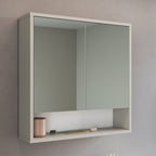 Armário Espelheira para Banheiro Bari Art in Móveis 60cm 2 Portas 1 Nicho Bege/Arenas