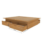 Cama Casal/Queen Adulto com 4 Gavetas Gades Yescasa Marrom/Freijó