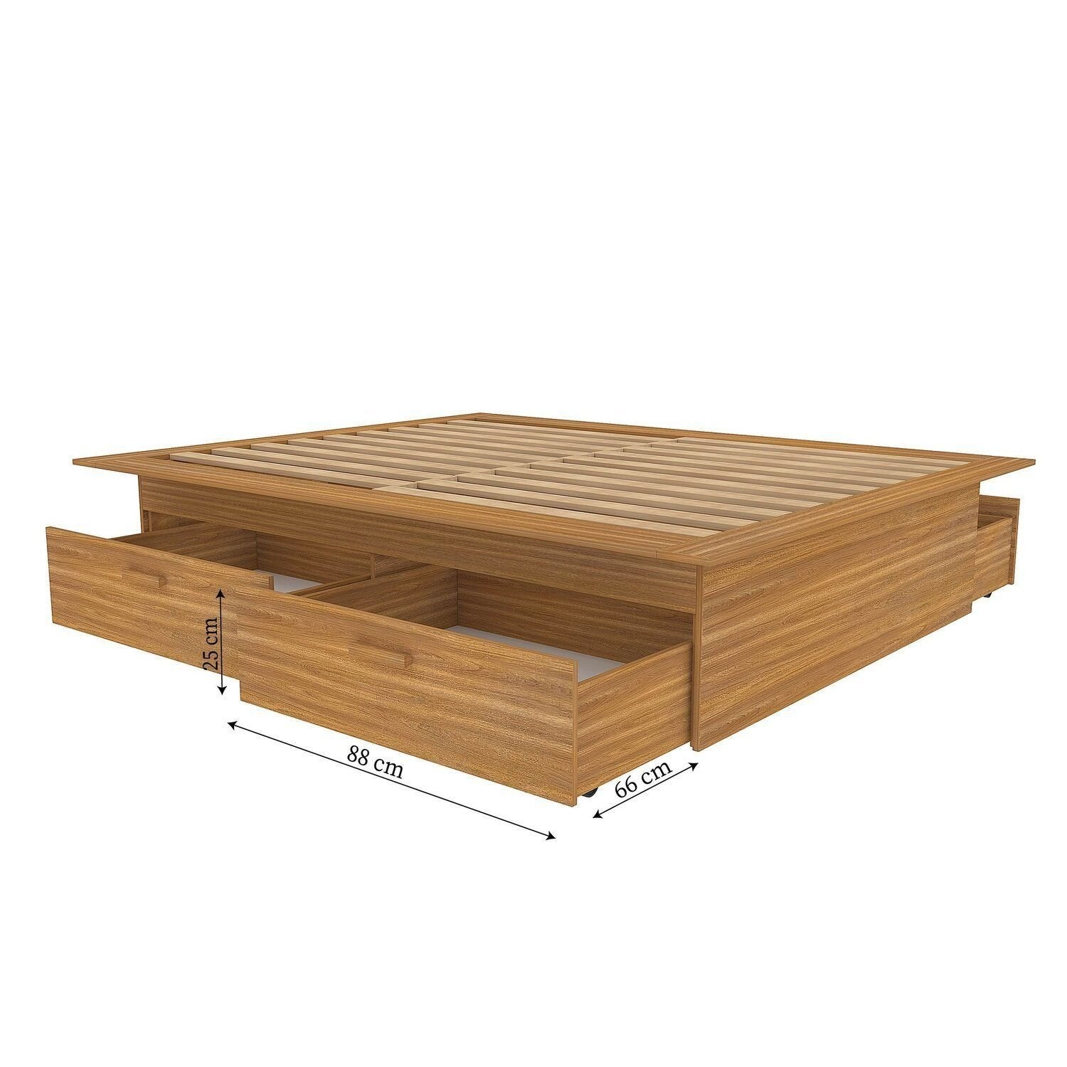Cama Casal/Queen Adulto com 4 Gavetas Gades Yescasa Marrom/Freijó